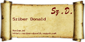 Sziber Donald névjegykártya