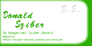 donald sziber business card